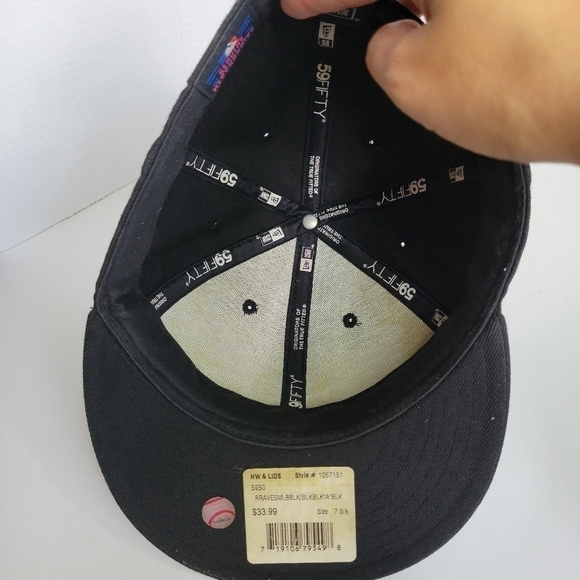 New Era 59Fifty ATLANTA BRAVES City Map Black Hat 7 3/8 Fitted Set Of 2 - Picture 12 of 13